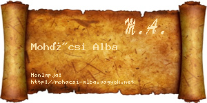 Mohácsi Alba névjegykártya